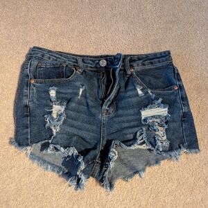Distressed Denim Shorts